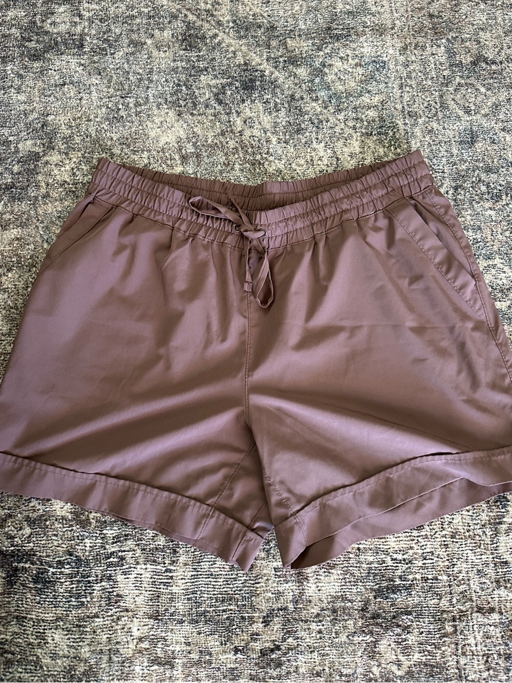 Mondetta High-Waist XL Drawstring Relaxed Shorts in Mauve